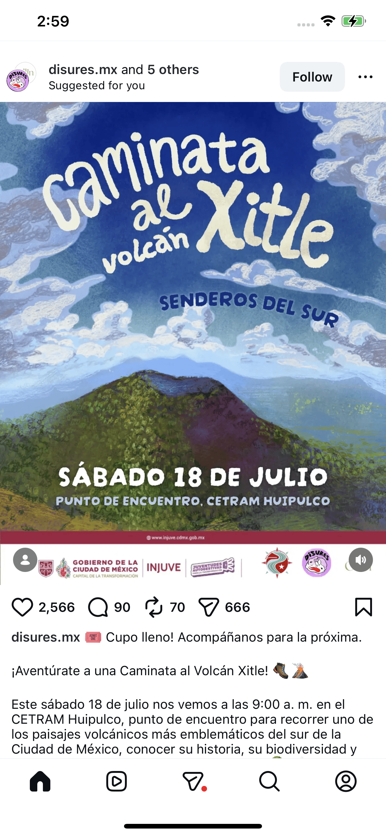 Caminata al Volcán Xitle — Senderos del Sur